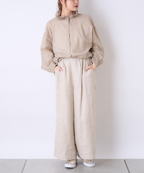 PUAL CE CIN（ピュアルセシン）の「ボイル襟フリルブラウス（シャツ/ブラウス・レディース・ホワイト/ブラック/ベージュ・FREE）」の11枚目の写真