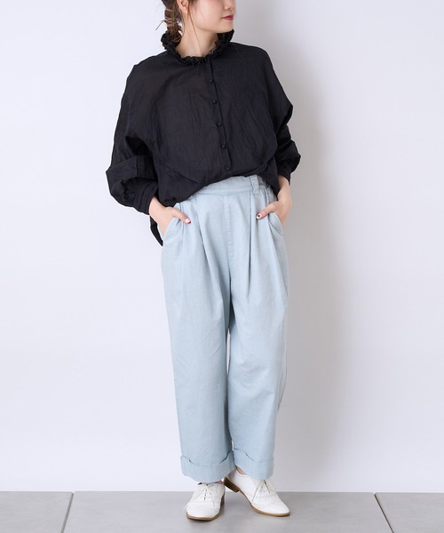 PUAL CE CIN（ピュアルセシン）の「ボイル襟フリルブラウス（シャツ/ブラウス・レディース・ホワイト/ブラック/ベージュ・FREE）」の17枚目の写真