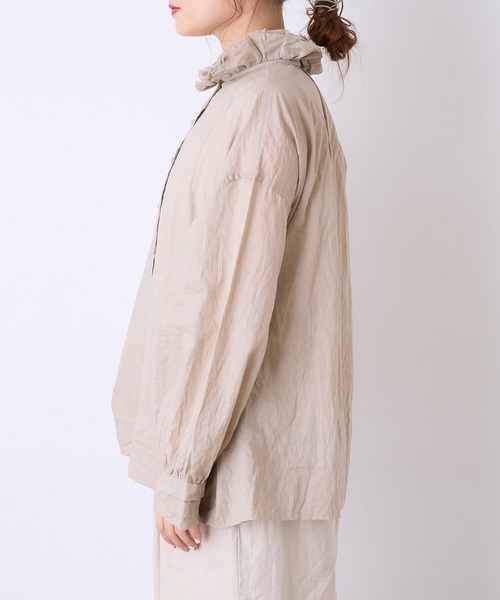 PUAL CE CIN（ピュアルセシン）の「ボイル襟フリルブラウス（シャツ/ブラウス・レディース・ホワイト/ブラック/ベージュ・FREE）」の8枚目の写真