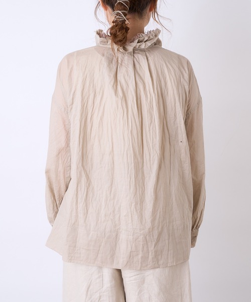 PUAL CE CIN（ピュアルセシン）の「ボイル襟フリルブラウス（シャツ/ブラウス・レディース・ホワイト/ブラック/ベージュ・FREE）」の13枚目の写真