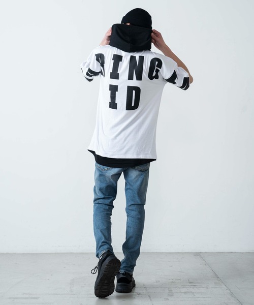 WEGO（ウィゴー）の「WEGO/ストレートラインレイヤード半袖プルパーカー（パーカー・メンズ・ブラック/ホワイト/ターコイズブルー/イエロー・LARGE/MEDIUM）」の7枚目の写真