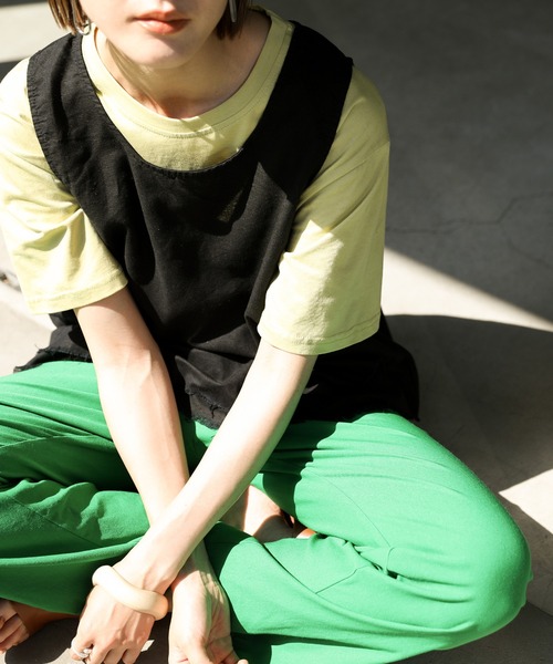 select MOCA（セレクトモカ）の「2021 SS カットオフデザインリネンノースリーブトップス（タンクトップ・レディース・ブラック/ブラウン/アイボリー・FREE）」の17枚目の写真