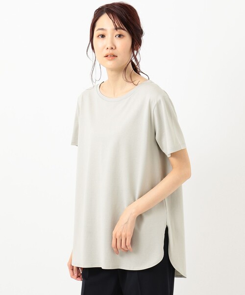 J.PRESS(ジェイプレス)の「ラウンドヘムジャージー カットソー(Tシャツ/カットソー・レディース・ホワイト系/ベージュ系/ライトグリーン系・T13/T15)」の6枚目の写真