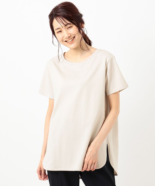 J.PRESS(ジェイプレス)の「ラウンドヘムジャージー カットソー(Tシャツ/カットソー・レディース・ホワイト系/ベージュ系/ライトグリーン系・T13/T15)」の7枚目の写真