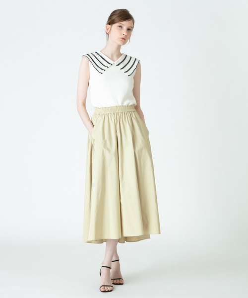 loulou willoughby 透かし衿プルオーバー　ノースリーブニット　M loulou willoughby 透かし衿プルオーバー ノースリーブニット M