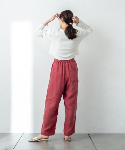 mystic(ミスティック)の「キュプラタッチベイカーパンツ(スウェットパンツ・レディース・ネイビー/ピンク/ライム・FREE)」の1枚目の写真