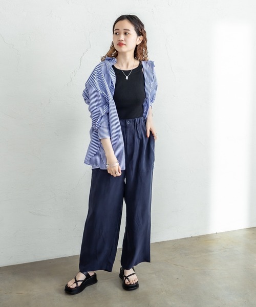 mystic(ミスティック)の「キュプラタッチベイカーパンツ(スウェットパンツ・レディース・ネイビー/ピンク/ライム・FREE)」の4枚目の写真