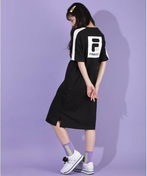 PINKHUNT（ピンクハント）の「PINKHUNT FILAコラボ ワンピース 5721K（ワンピース・キッズ・ライム/ブラック/ベージュ・150cm/160cm/140cm/130cm/120cm）」の6枚目の写真