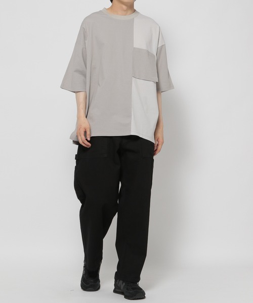 niko and...(ニコアンド)の「配色ギマポケットTシャツ(Tシャツ/カットソー・メンズ・ブラウン/グレー/ブルー・MEDIUM/LARGE)」の11枚目の写真
