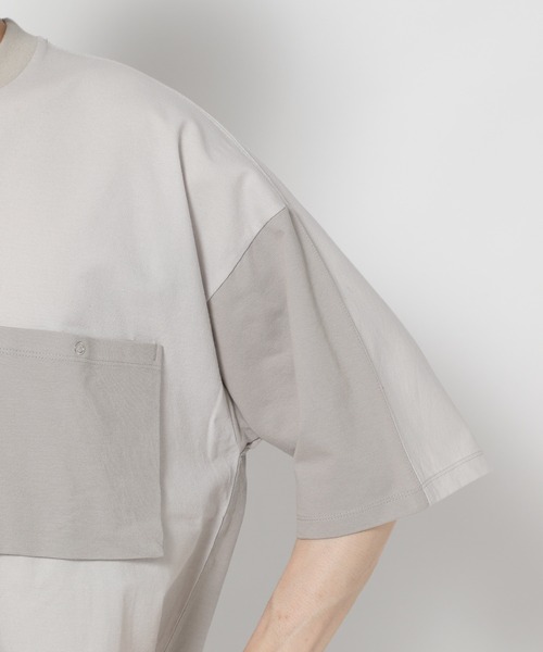 niko and...(ニコアンド)の「配色ギマポケットTシャツ(Tシャツ/カットソー・メンズ・ブラウン/グレー/ブルー・MEDIUM/LARGE)」の17枚目の写真