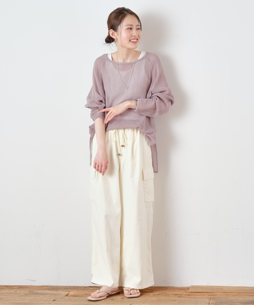 CIAOPANIC TYPY（チャオパニックティピー）の「バックサテンカーゴパンツ（カーゴパンツ・レディース・オフホワイト/チャコールグレー/カーキ・SMALL/MEDIUM）」の4枚目の写真