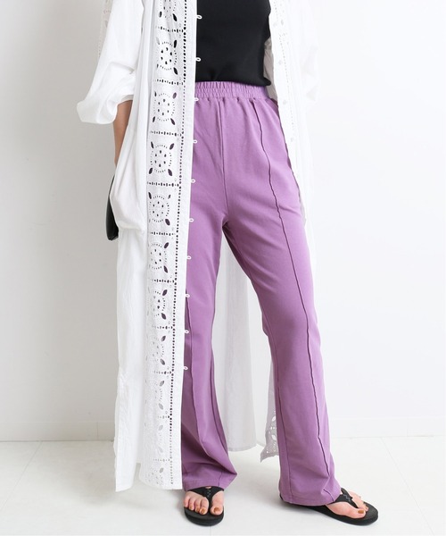 SLOBE IENA（スローブイエナ）の「ストレッチインレーイージーパンツ【ウエストゴム/手洗い可能】◆（その他パンツ・レディース・パープル/ブラウン/グリーン・FREE）」の3枚目の写真