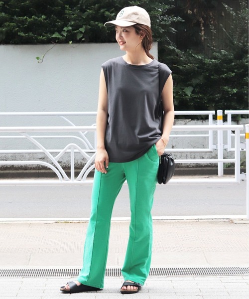 SLOBE IENA（スローブイエナ）の「ストレッチインレーイージーパンツ【ウエストゴム/手洗い可能】◆（その他パンツ・レディース・パープル/ブラウン/グリーン・FREE）」の20枚目の写真