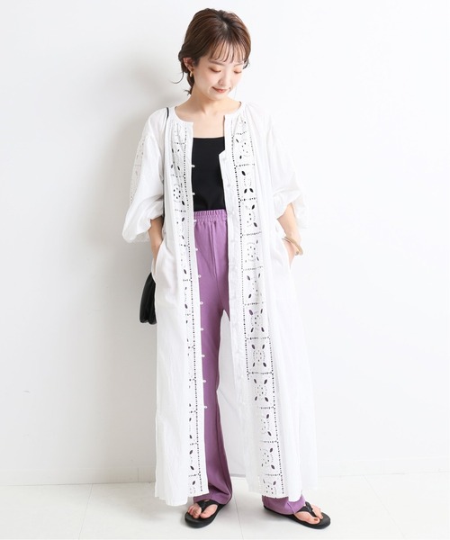 SLOBE IENA（スローブイエナ）の「ストレッチインレーイージーパンツ【ウエストゴム/手洗い可能】◆（その他パンツ・レディース・パープル/ブラウン/グリーン・FREE）」の8枚目の写真