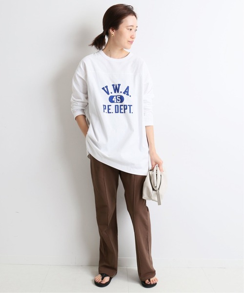 SLOBE IENA（スローブイエナ）の「ストレッチインレーイージーパンツ【ウエストゴム/手洗い可能】◆（その他パンツ・レディース・パープル/ブラウン/グリーン・FREE）」の6枚目の写真