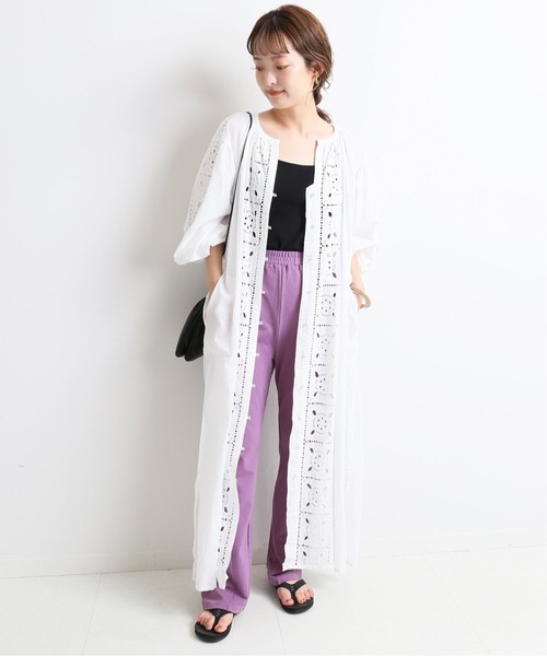 SLOBE IENA（スローブイエナ）の「ストレッチインレーイージーパンツ【ウエストゴム/手洗い可能】◆（その他パンツ・レディース・パープル/ブラウン/グリーン・FREE）」の19枚目の写真