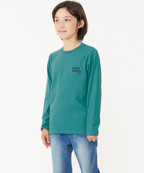 KRIFF MAYER Kid's Collection（クリフメイヤーキッズコレクション）の「ぬくテクロゴTEE（Tシャツ/カットソー・キッズ・ネイビー/ブラウン/ブルーグリーン/レンガ・120/130/140/150/160/170）」の11枚目の写真
