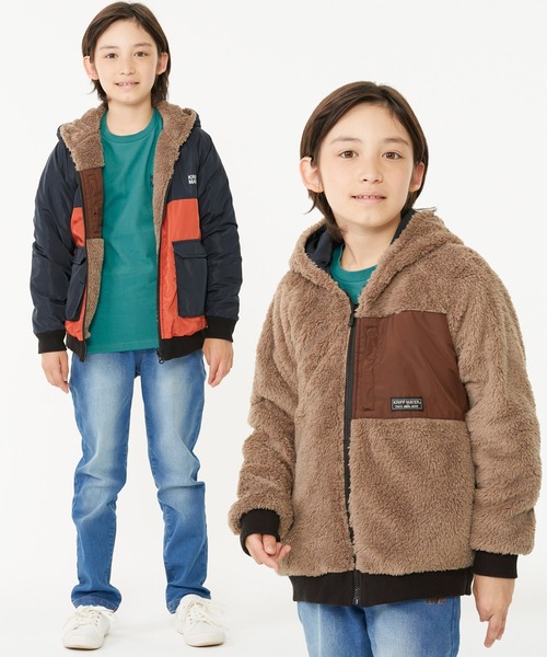 KRIFF MAYER Kid's Collection（クリフメイヤーキッズコレクション）の「ぬくテクロゴTEE（Tシャツ/カットソー・キッズ・ネイビー/ブラウン/ブルーグリーン/レンガ・120/130/140/150/160/170）」の7枚目の写真