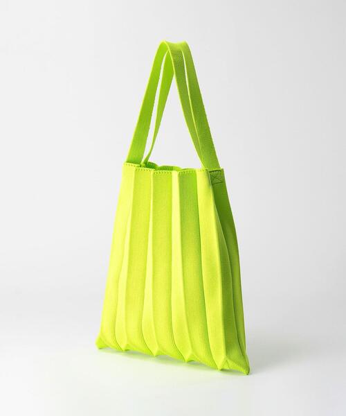BEAUTY&YOUTH UNITED ARROWS(ビューティーアンドユースユナイテッドアローズ)の「BY ニットプリーツ バッグ◆(トートバッグ・レディース・ピンク/ライム・FREE)」の3枚目の写真