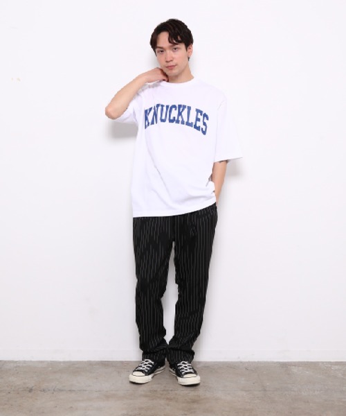 bonjour bonsoir（ボンジュール　ボンソワール）の「【bonjour bonsoir】KNUCKLES カレッジビッグ Tシャツ（Tシャツ/カットソー・メンズ・ホワイト/ブラック/ベージュ・M/S/L）」の20枚目の写真