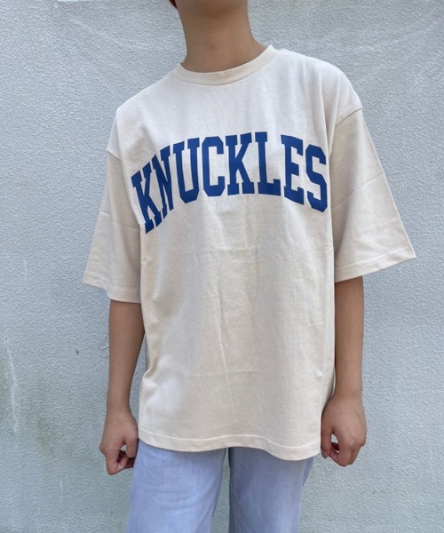 bonjour bonsoir（ボンジュール　ボンソワール）の「【bonjour bonsoir】KNUCKLES カレッジビッグ Tシャツ（Tシャツ/カットソー・メンズ・ホワイト/ブラック/ベージュ・M/S/L）」の15枚目の写真