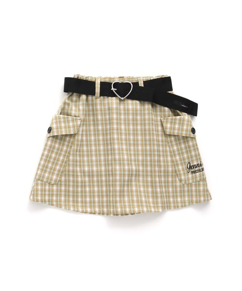 JENNI love（ジェニィラブ）の「ベルト付きチェックスカパン（スカート・キッズ・ベージュ/ピンク/サックスブルー・150cm/160cm/130cm/140cm）」の11枚目の写真