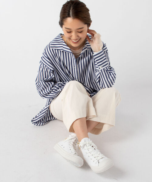 NOLLEY’S(ノーリーズ)の「コーデュロイフレアウォッシャブルパンツ(その他パンツ・レディース・インディゴブルー/オフホワイト/サーモンピンク・38/36)」の22枚目の写真