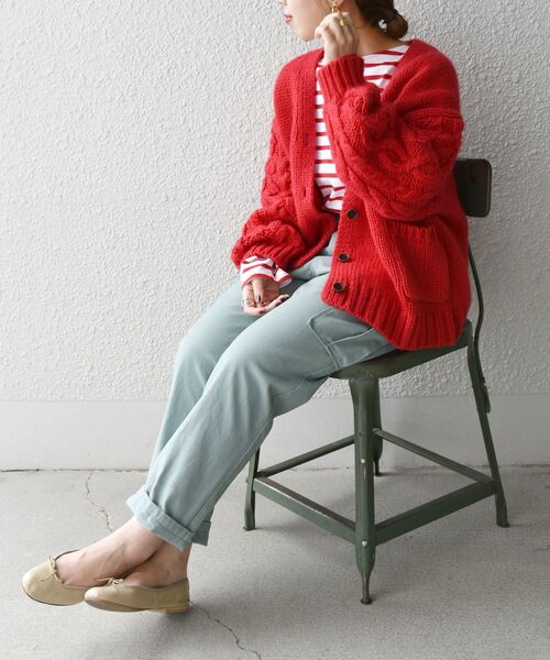 SHIPS any（シップス エニィ）の「SHIPS any:〈ウォッシャブル〉モールスキン カーゴポケットパンツ◇（カーゴパンツ・レディース・ネイビー/ライトグリーン/ナチュラル・40/38/36）」の15枚目の写真