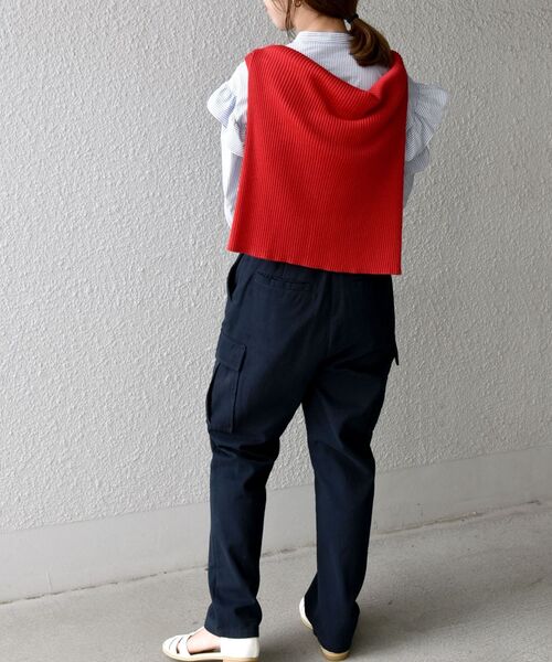 SHIPS any（シップス エニィ）の「SHIPS any:〈ウォッシャブル〉モールスキン カーゴポケットパンツ◇（カーゴパンツ・レディース・ネイビー/ライトグリーン/ナチュラル・40/38/36）」の12枚目の写真