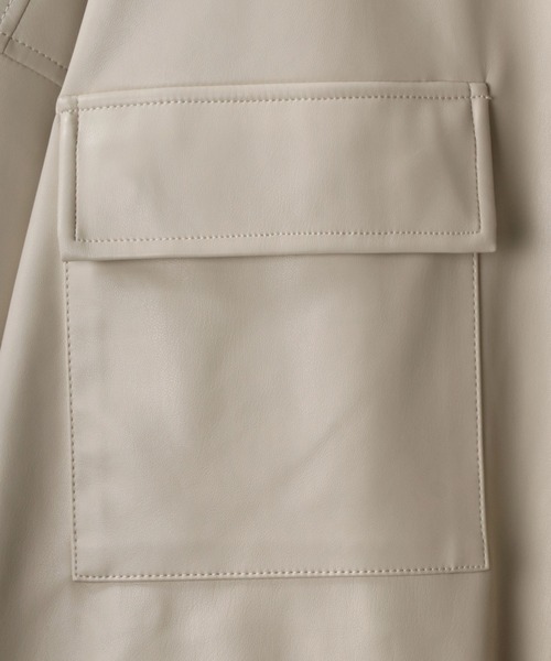 SITRY（シトリー）の「oversize synthetic leather jacket/オーバーサイズ フェイクレザー ジャケット（ブルゾン・メンズ・ブラック/アイボリー/ブルーグレー・M/L）」の7枚目の写真