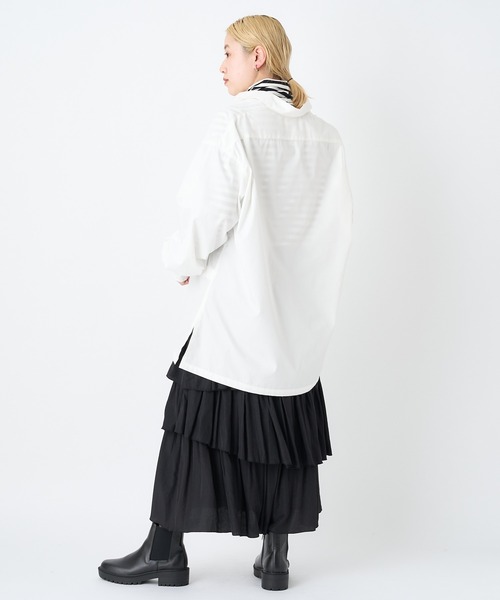 CIAOPANIC（チャオパニック）の「TCビッグシャツ（シャツ/ブラウス・レディース・ホワイト/ネイビー/サックスブルー/ブルー・FREE）」の12枚目の写真