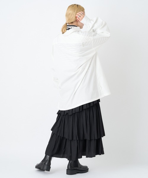 CIAOPANIC（チャオパニック）の「TCビッグシャツ（シャツ/ブラウス・レディース・ホワイト/ネイビー/サックスブルー/ブルー・FREE）」の21枚目の写真