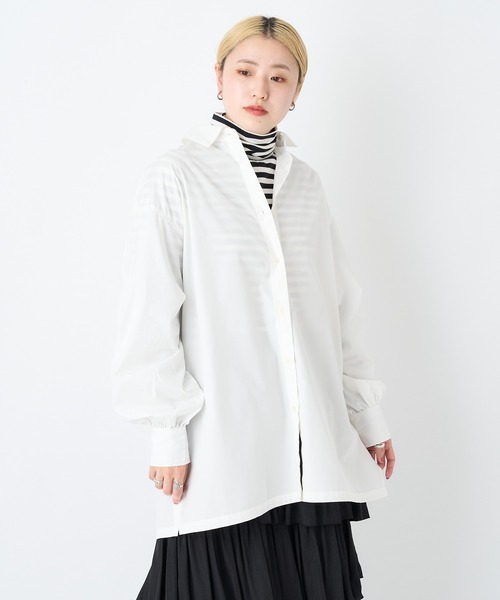 CIAOPANIC（チャオパニック）の「TCビッグシャツ（シャツ/ブラウス・レディース・ホワイト/ネイビー/サックスブルー/ブルー・FREE）」の11枚目の写真