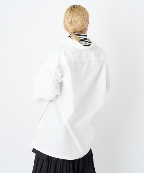 CIAOPANIC（チャオパニック）の「TCビッグシャツ（シャツ/ブラウス・レディース・ホワイト/ネイビー/サックスブルー/ブルー・FREE）」の15枚目の写真