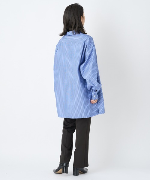 CIAOPANIC（チャオパニック）の「TCビッグシャツ（シャツ/ブラウス・レディース・ホワイト/ネイビー/サックスブルー/ブルー・FREE）」の6枚目の写真