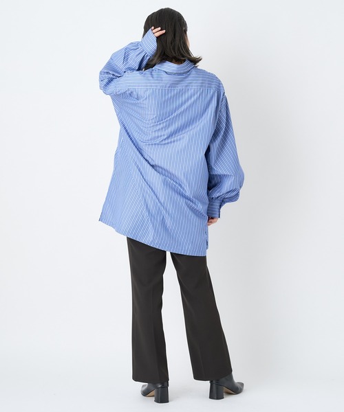 CIAOPANIC（チャオパニック）の「TCビッグシャツ（シャツ/ブラウス・レディース・ホワイト/ネイビー/サックスブルー/ブルー・FREE）」の10枚目の写真