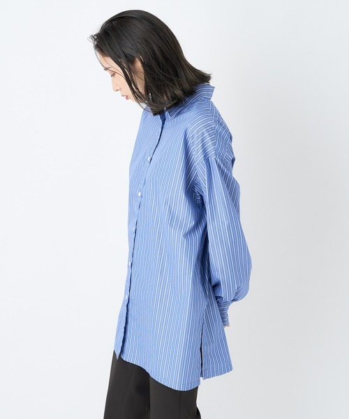 CIAOPANIC（チャオパニック）の「TCビッグシャツ（シャツ/ブラウス・レディース・ホワイト/ネイビー/サックスブルー/ブルー・FREE）」の9枚目の写真