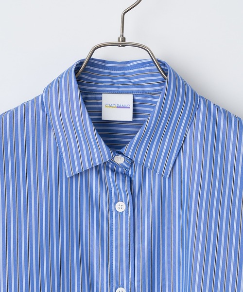 CIAOPANIC（チャオパニック）の「TCビッグシャツ（シャツ/ブラウス・レディース・ホワイト/ネイビー/サックスブルー/ブルー・FREE）」の19枚目の写真