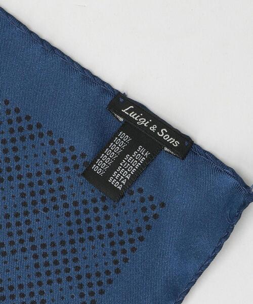 green label relaxing(グリーンレーベルリラクシング)の「<LUIGI&SONS(ルイージ&サンズ)>シルク ドット ポケットチーフ(ハンカチ/ハンドタオル・メンズ・ロイヤルブルー/ブラック・FREE)」の4枚目の写真
