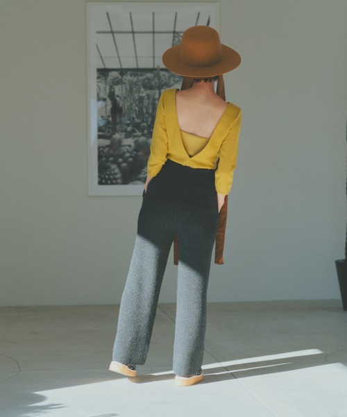 fukuu（フクウ）の「【セットアップ対応可】 リサイクルウール　ニットパンツ（その他パンツ・レディース・ライム/チャコールグレー/ブラウン・L/M）」の10枚目の写真