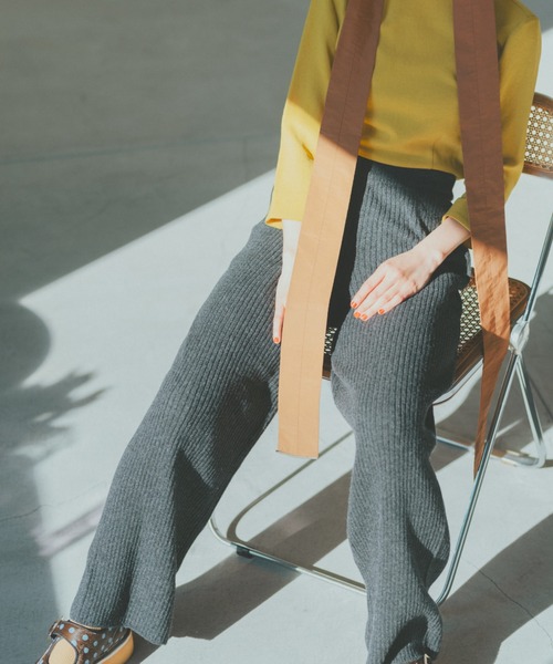 fukuu（フクウ）の「【セットアップ対応可】 リサイクルウール　ニットパンツ（その他パンツ・レディース・ライム/チャコールグレー/ブラウン・L/M）」の11枚目の写真