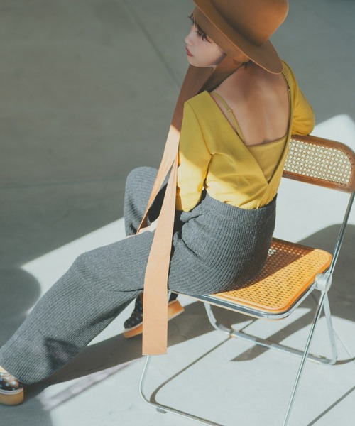 fukuu（フクウ）の「【セットアップ対応可】 リサイクルウール　ニットパンツ（その他パンツ・レディース・ライム/チャコールグレー/ブラウン・L/M）」の12枚目の写真