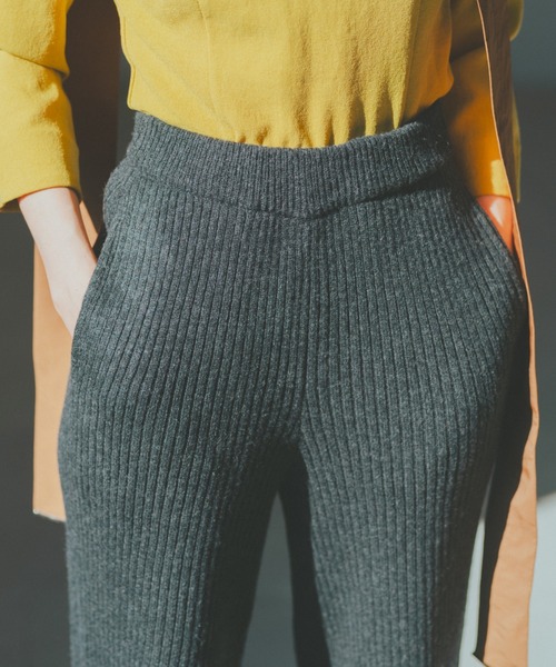 fukuu（フクウ）の「【セットアップ対応可】 リサイクルウール　ニットパンツ（その他パンツ・レディース・ライム/チャコールグレー/ブラウン・L/M）」の13枚目の写真