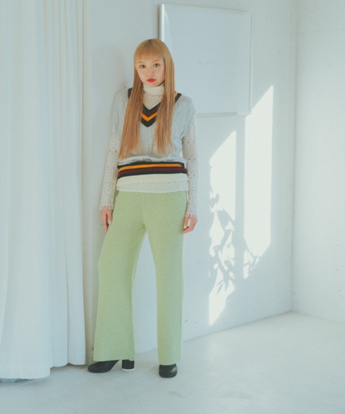 fukuu（フクウ）の「【セットアップ対応可】 リサイクルウール　ニットパンツ（その他パンツ・レディース・ライム/チャコールグレー/ブラウン・L/M）」の18枚目の写真