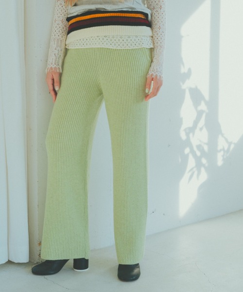 fukuu（フクウ）の「【セットアップ対応可】 リサイクルウール　ニットパンツ（その他パンツ・レディース・ライム/チャコールグレー/ブラウン・L/M）」の19枚目の写真