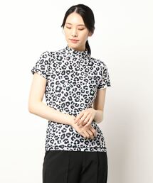 LOUDMOUTH/ラウドマウス ゴルフウェア 総柄 UVカット 接触冷感 モックネック 半袖 Tシャツ