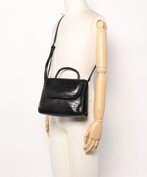 natural couture（ナチュラルクチュール）の「トップハンドルレトロバッグ（ショルダーバッグ・レディース・ブラック/ライトベージュ/その他1・FREE）」の18枚目の写真