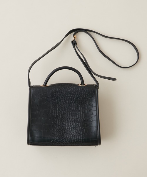 natural couture（ナチュラルクチュール）の「トップハンドルレトロバッグ（ショルダーバッグ・レディース・ブラック/ライトベージュ/その他1・FREE）」の5枚目の写真