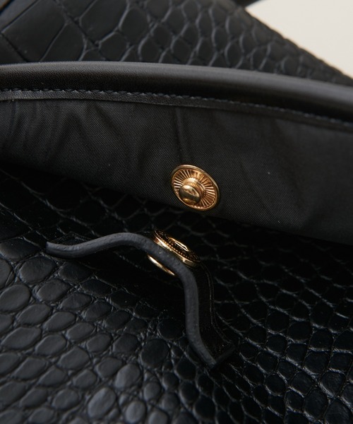 natural couture（ナチュラルクチュール）の「トップハンドルレトロバッグ（ショルダーバッグ・レディース・ブラック/ライトベージュ/その他1・FREE）」の7枚目の写真