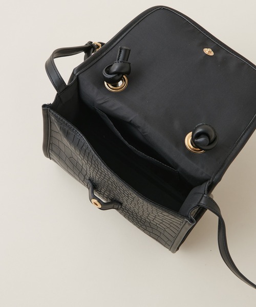 natural couture（ナチュラルクチュール）の「トップハンドルレトロバッグ（ショルダーバッグ・レディース・ブラック/ライトベージュ/その他1・FREE）」の8枚目の写真